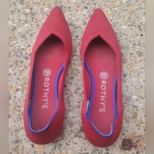 Rothy's Chilli Red The Flat with Blue Halo